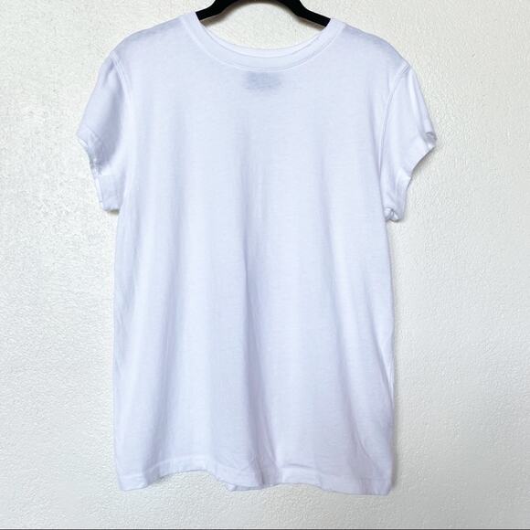 Revolve WSLY White Lightly Distressed Crewneck Tee Size XS - Picture 1 of 9